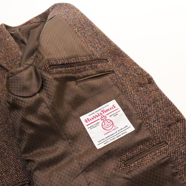 ジャケット テーラード ブレザー ハリスツイード 2020-21 秋冬 新品 英国  Harris Tweed 茶 ブラウン 杢   (AB/BB体) ゆったり型 NT01-2B | HARRIS TWEED | 10