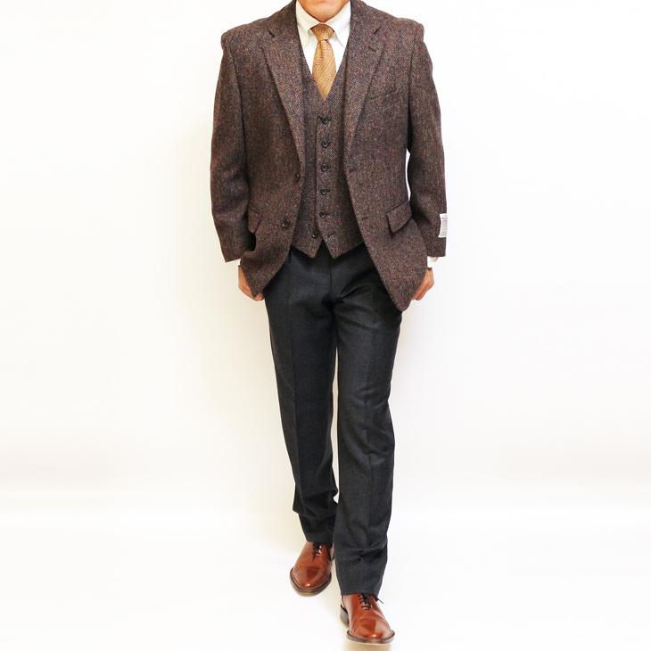 ジャケット テーラード ブレザー ハリスツイード 2020-21 秋冬 新品 英国  Harris Tweed 茶 ブラウン 杢   (AB/BB体) ゆったり型 NT01-2B | HARRIS TWEED | 02