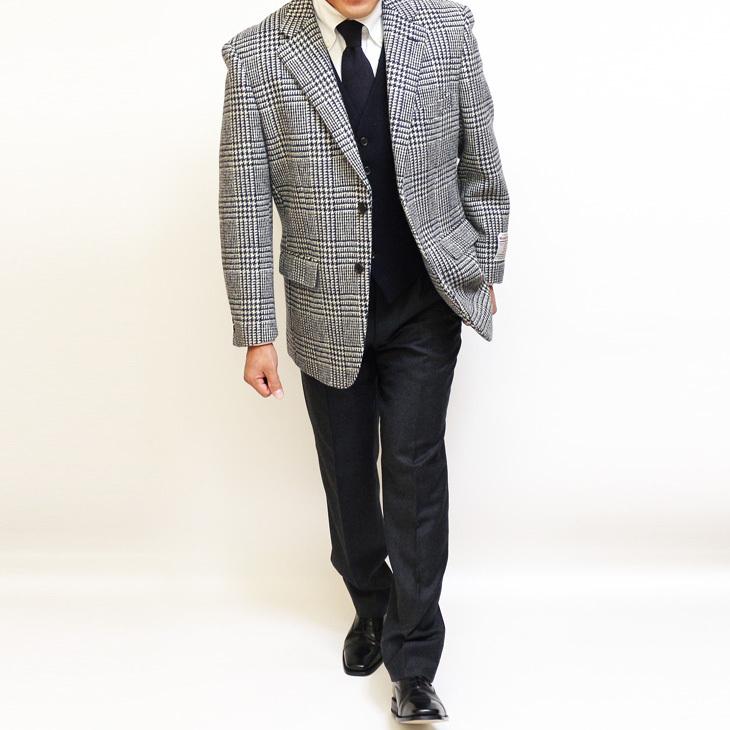 ジャケット テーラード ブレザー ハリスツイード 2020-21 秋冬 新品 英国  Harris Tweed グレンチェック  (AB/BB体) NT01-2B | Harriss | 03