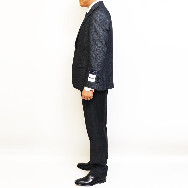 ジャケット テーラード ブレザー 2020-21 秋冬新作 renoma レノマ パリス 霜降り調 グレーネイビー杢 ストレッチ ニット素材 ジャケット (AB体) やや細め | renoma | 04