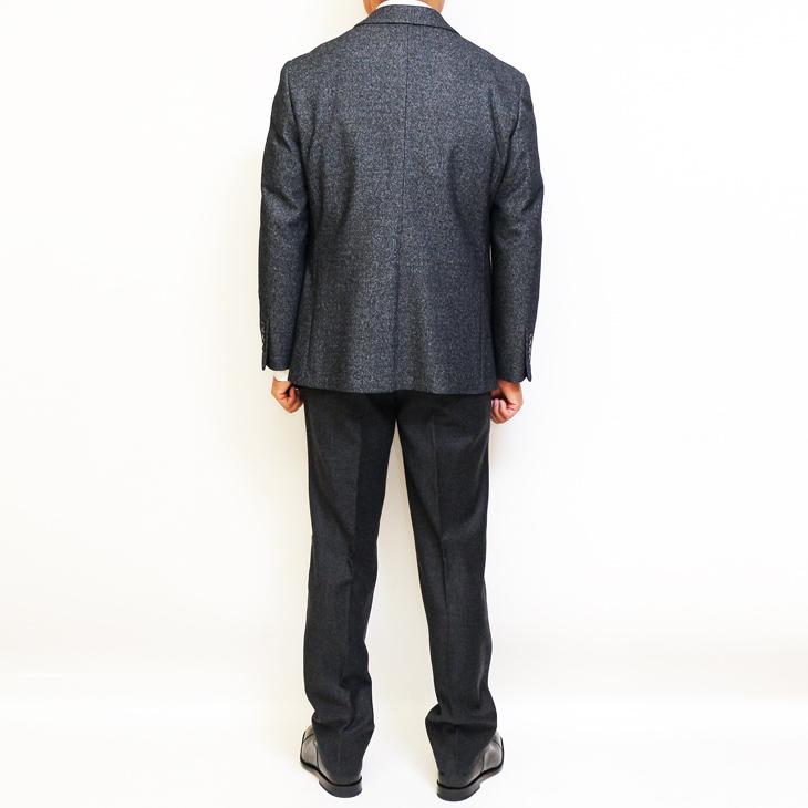 ジャケット テーラード ブレザー 2020-21 秋冬新作 renoma レノマ パリス 霜降り調 グレーネイビー杢 ストレッチ ニット素材 ジャケット (AB体) やや細め | renoma | 05