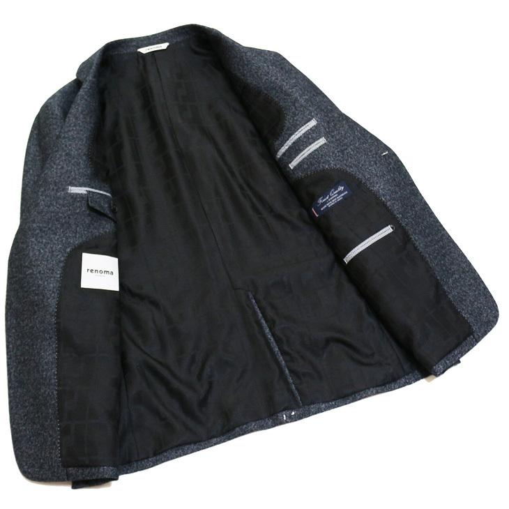 ジャケット テーラード ブレザー 2020-21 秋冬新作 renoma レノマ パリス 霜降り調 グレーネイビー杢 ストレッチ ニット素材 ジャケット (AB体) やや細め | renoma | 06