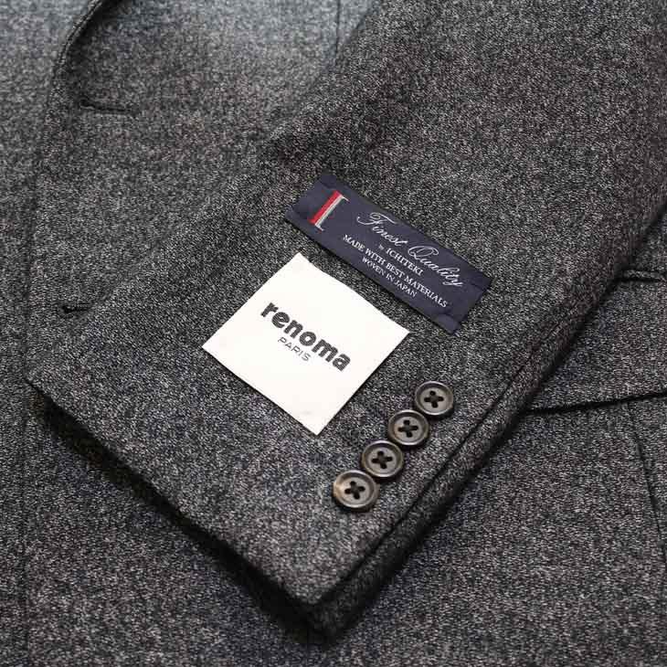 ジャケット テーラード ブレザー 2020-21 秋冬新作 renoma レノマ パリス 霜降り調 グレーネイビー杢 ストレッチ ニット素材 ジャケット (AB体) やや細め | renoma | 07