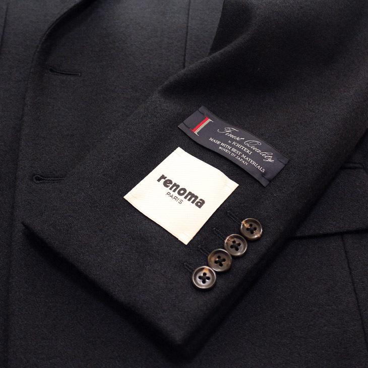 ジャケット テーラード ブレザー 秋冬 新品 renoma レノマ パリス 濃紺ネイビー杢 無地系 コンブレ ストレッチ ニット素材 ジャケット (AB/BB体) やや細め | renoma | 08