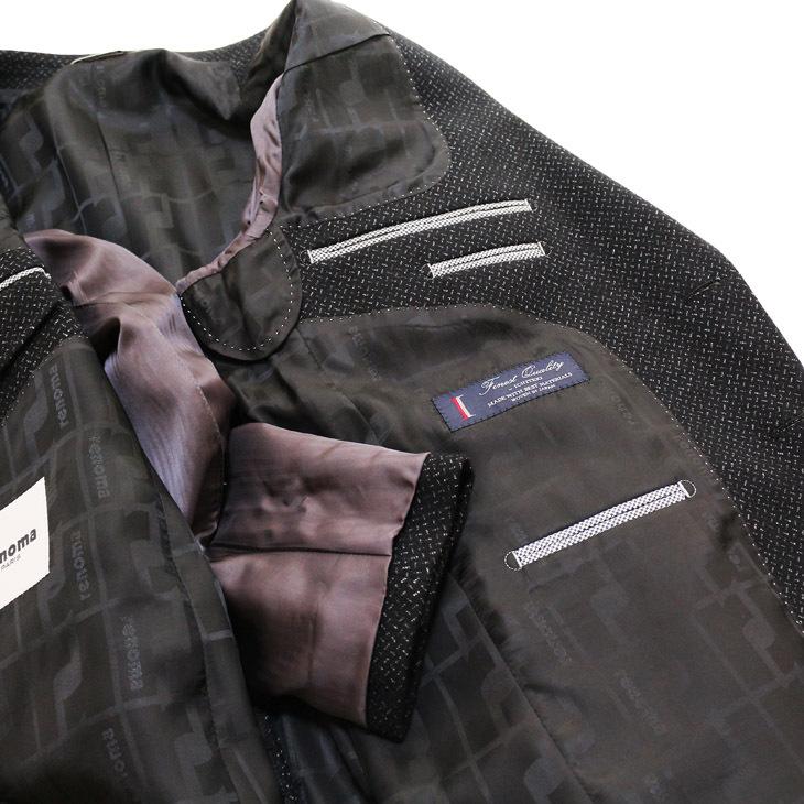 ジャケット テーラード ブレザー 2020-21 秋冬新作 renoma レノマ パリス 黒ブラック 幾何学模様 ストレッチ ニット素材 ジャケット (AB/BB体) やや細め | renoma | 10