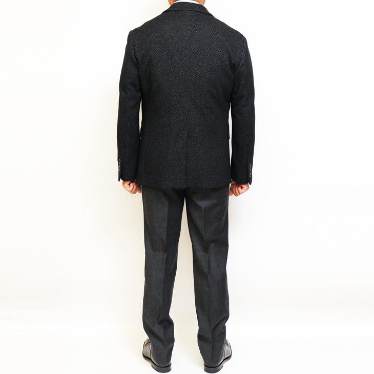 ジャケット テーラード ブレザー 2020-21 秋冬新作 renoma レノマ パリス 黒ブラック 幾何学模様 ストレッチ ニット素材 ジャケット (AB/BB体) やや細め | renoma | 06