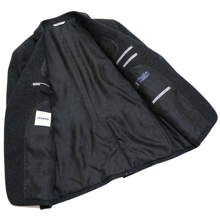 ジャケット テーラード ブレザー 2020-21 秋冬新作 renoma レノマ パリス 黒ブラック 幾何学模様 ストレッチ ニット素材 ジャケット (AB/BB体) やや細め | renoma | 07