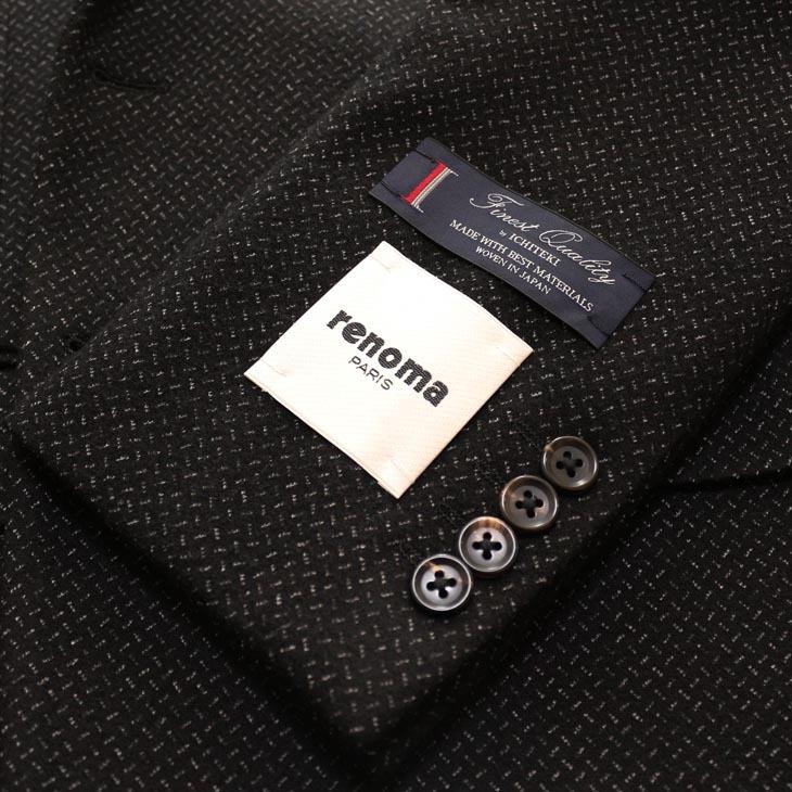 ジャケット テーラード ブレザー 2020-21 秋冬新作 renoma レノマ パリス 黒ブラック 幾何学模様 ストレッチ ニット素材 ジャケット (AB/BB体) やや細め | renoma | 08