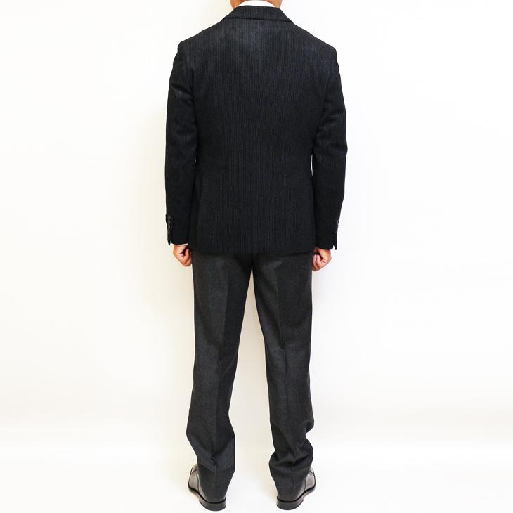 ジャケット テーラード ブレザー 2020-21 新作秋冬 アランドロン モーデュロイ コーデュロイ 濃紺ネイビー杢 2つボタン やや細め ジャケット (AB/BB/E体) | アラン・ドロン | 05