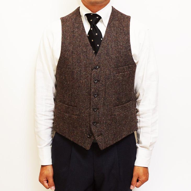 ハリスツイード Harris Tweed ベスト ジレ 2020-21 新作秋冬 オッドベスト 英国生地 選べる新色全３カラー お洒落な キャンプ BBQ グランピング にも | Harriss | 14