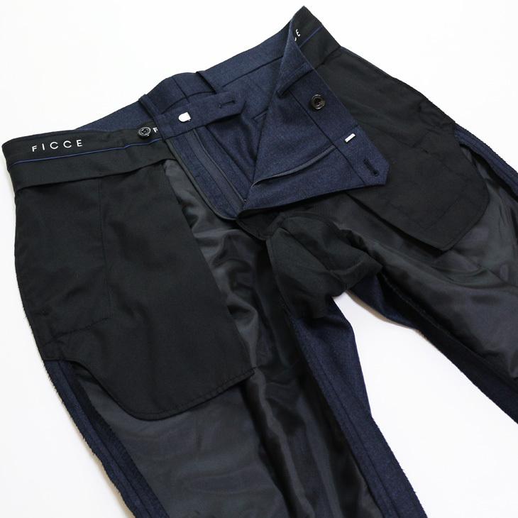 スーツ メンズ 新作 秋冬 FICCE フィッチェ 濃紺ネイビー杢 無地系 3つボタン段返り スーツ (A/AB体) スリム | FICCE | 12