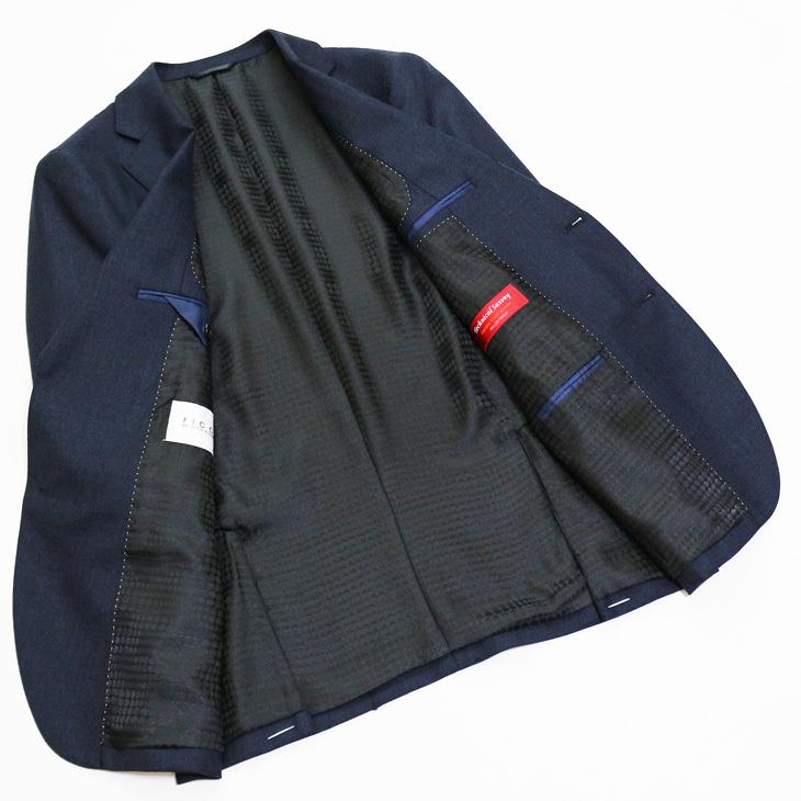 スーツ メンズ 新作 秋冬 FICCE フィッチェ 濃紺ネイビー杢 無地系 3つボタン段返り スーツ (A/AB体) スリム | FICCE | 05