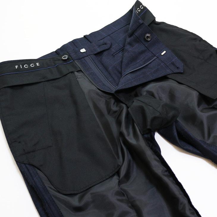 スーツ メンズ 新作 秋冬 FICCE フィッチェ 濃紺ネイビー杢 ウインドペン 3つボタン段返り スーツ (A体) スリム | FICCE | 12