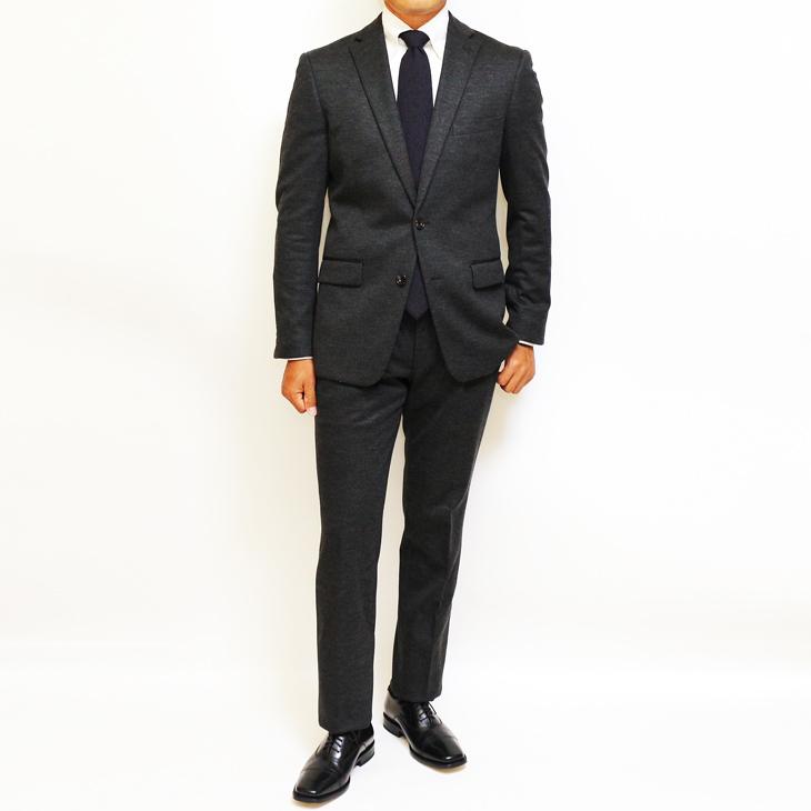 スーツ メンズ 2020-21 新作 秋冬 FICCE SPORTS フィッチェ スポーツ 灰グレー杢 ストレッチ ニット生地 アクティブ スーツ  (A/AB体) スリム | FICCE | 03