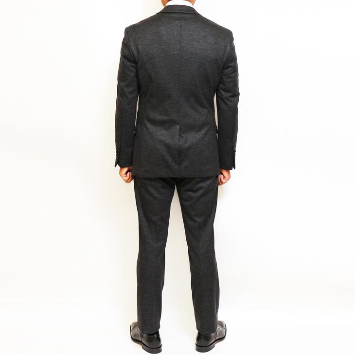 スーツ メンズ 2020-21 新作 秋冬 FICCE SPORTS フィッチェ スポーツ 灰グレー杢 ストレッチ ニット生地 アクティブ スーツ  (A/AB体) スリム | FICCE | 05