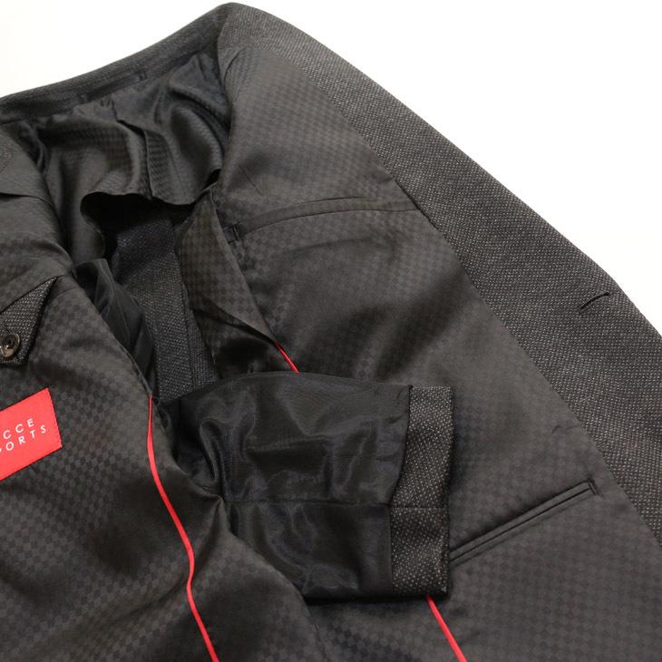 スーツ メンズ 2020-21 新作 秋冬 FICCE SPORTS フィッチェ スポーツ 灰グレー杢 ストレッチ ニット生地 アクティブ スーツ  (A/AB体) スリム | FICCE | 09