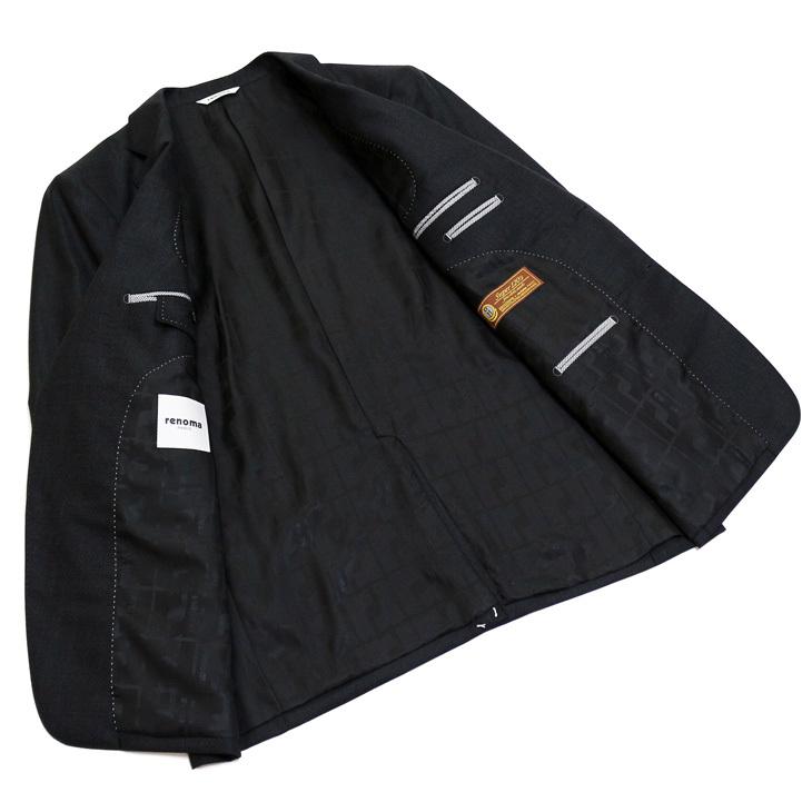 スーツ メンズ 2020-21 新作 秋冬 レノマ パリス Super120s 濃灰チャコールグレー杢 無地 系 DROP6.5 2つボタン ビジネス スーツ (AB体) | renoma | 05