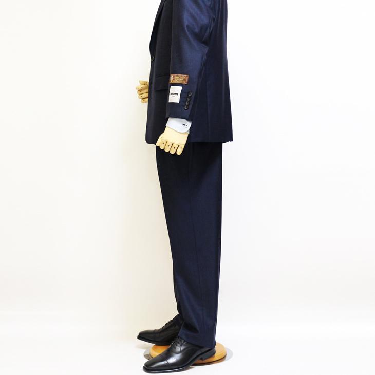 スーツ メンズ 2020-21 新作 秋冬 レノマ パリス Super120s 濃紺ネイビー杢 無地 系 DROP6.5 2つボタン ビジネス スーツ (AB/BB/E体) | renoma | 08