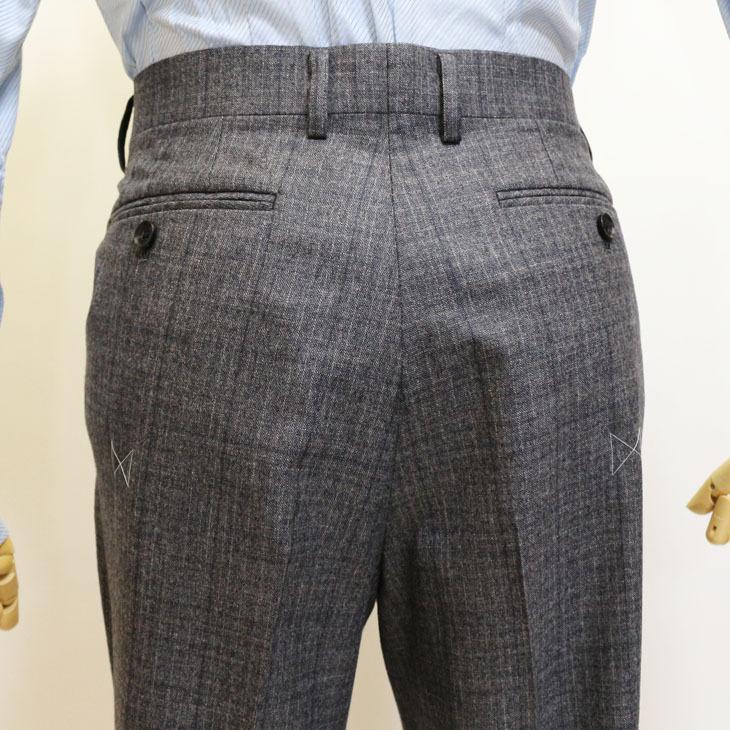 スーツ メンズ 2020-21 新作 秋冬 レノマ パリス Super120s 淡灰グレー杢 ウインドペン風 DROP6.5 2つボタン ビジネス スーツ (AB体) | renoma | 10