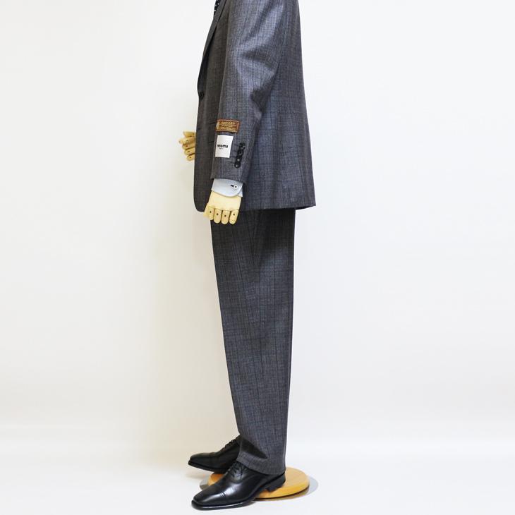 スーツ メンズ 2020-21 新作 秋冬 レノマ パリス Super120s 淡灰グレー杢 ウインドペン風 DROP6.5 2つボタン ビジネス スーツ (AB体) | renoma | 08