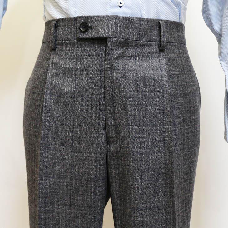 スーツ メンズ 2020-21 新作 秋冬 レノマ パリス Super120s 淡灰グレー杢 ウインドペン風 DROP6.5 2つボタン ビジネス スーツ (AB体) | renoma | 09