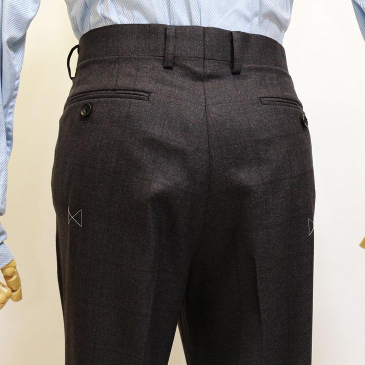 スーツ メンズ 2020-21 新作 秋冬 レノマ パリス Super120s 茶×灰ベース ウインドペン DROP6.5 2つボタン ビジネス スーツ (AB体) | renoma | 10