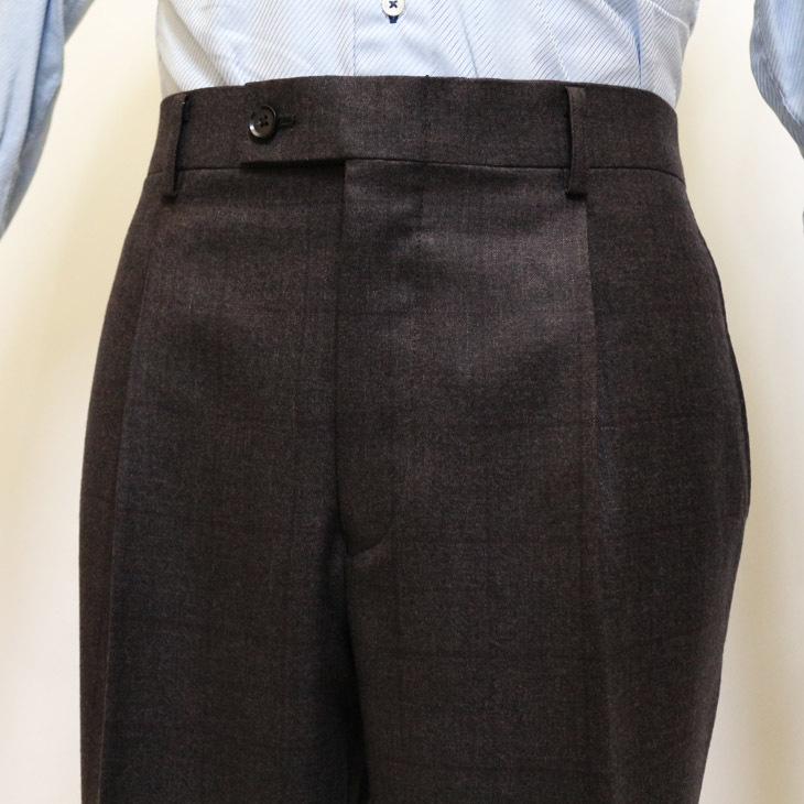 スーツ メンズ 2020-21 新作 秋冬 レノマ パリス Super120s 茶×灰ベース ウインドペン DROP6.5 2つボタン ビジネス スーツ (AB体) | renoma | 09