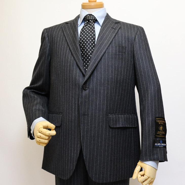 スーツ メンズ 21 秋冬 新作 アランドロン Grampians Super1s ミディアムグレー杢 15mmストライプ 2つボタン ビジネススーツ E体 J09 2b 7318 18 Decte Suit Shop 通販 Yahoo ショッピング