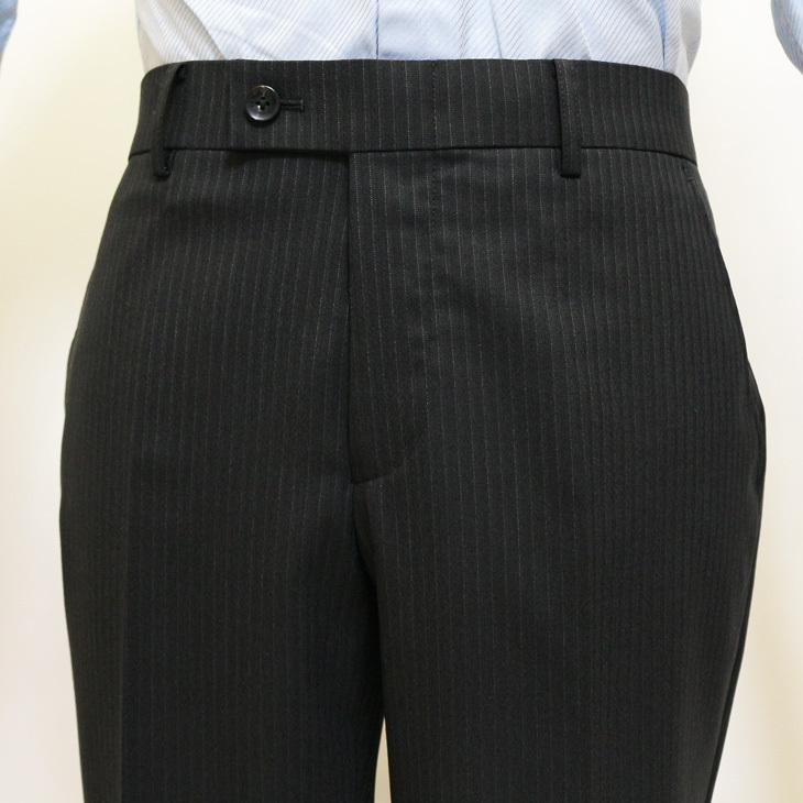 スーツ メンズ 2020-21 新作 秋冬 レノマ オム BISHU 尾州 ブラック炭黒 5.5mm ストライプ DROP7.5 新型 スリム 2つボタン ビジネススーツ (AB体) | renoma | 10