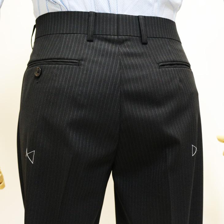 スーツ メンズ 2020-21 新作 秋冬 レノマ オム BISHU 尾州 ブラック炭黒 5.5mm ストライプ DROP7.5 新型 スリム 2つボタン ビジネススーツ (AB体) | renoma | 11