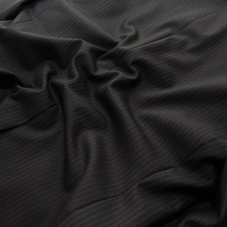 スーツ メンズ 2020-21 新作 秋冬 レノマ オム BISHU 尾州 ブラック炭黒 5.5mm ストライプ DROP7.5 新型 スリム 2つボタン ビジネススーツ (AB体) | renoma | 15