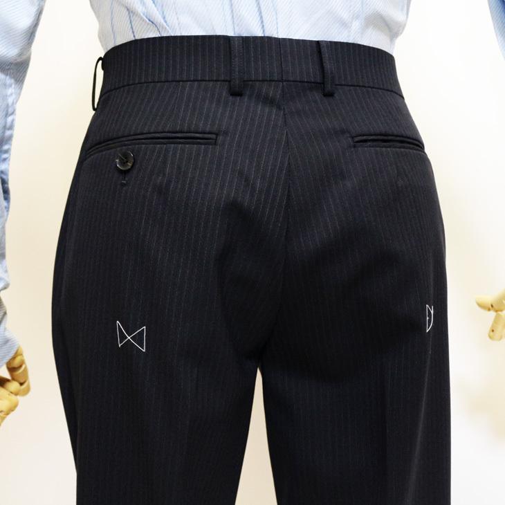 スーツ メンズ 新品 秋冬 レノマ オム BISHU 尾州 濃紺ネイビー 5.5mm ストライプ DROP7.5 新型 スリム 2つボタン ビジネススーツ (A/AB体) | renoma | 12