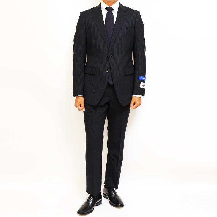 スーツ メンズ 新品 秋冬 レノマ オム BISHU 尾州 濃紺ネイビー 5.5mm ストライプ DROP7.5 新型 スリム 2つボタン ビジネススーツ (A/AB体) | renoma | 03