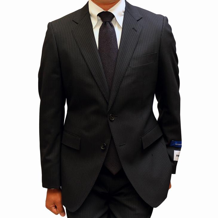 スーツ メンズ 新品 秋冬 レノマ オム BISHU 尾州 濃紺ネイビー 5.5mm ストライプ DROP7.5 新型 スリム 2つボタン ビジネススーツ (A/AB体) | renoma | 04