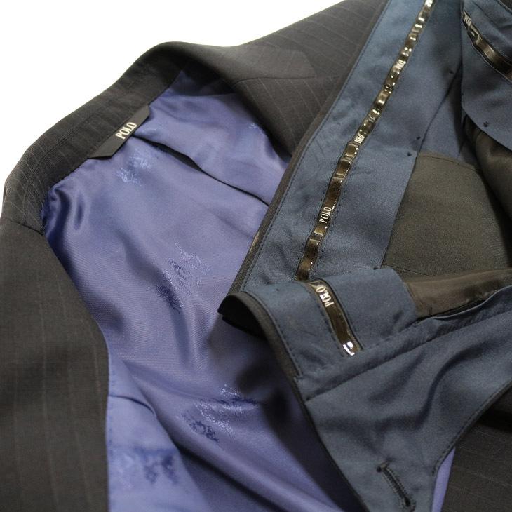 スーツ メンズ 2021 新作 春夏 POLO BRITISH COUNTRY SPIRIT ポロ ビーシーエス 濃紺ネイビー杢 ストライプ スリム型 (A/AB体) | POLO BCS | 15