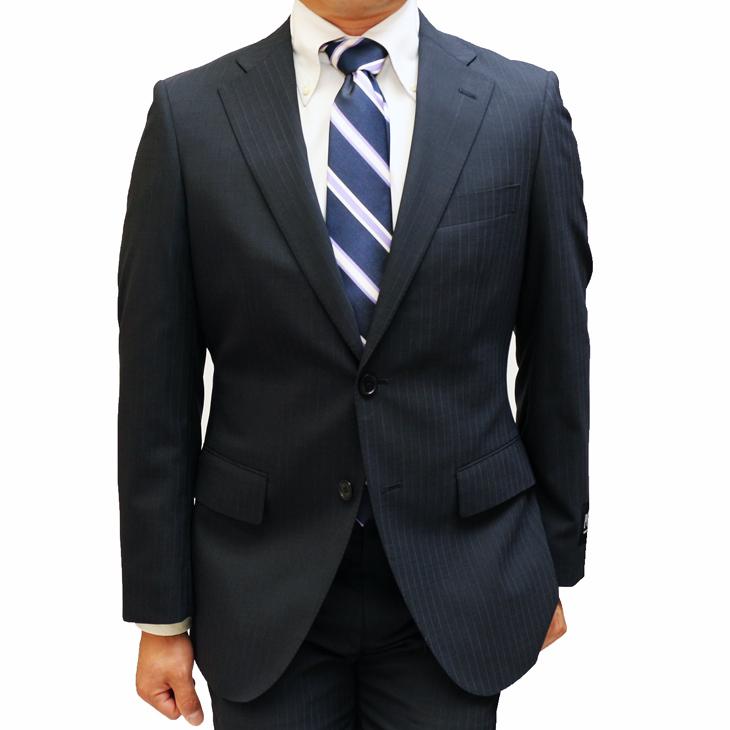 スーツ メンズ 2021 新作 春夏 POLO BRITISH COUNTRY SPIRIT ポロ ビーシーエス 濃紺ネイビー杢 ストライプ スリム型 (A/AB体) | POLO BCS | 04