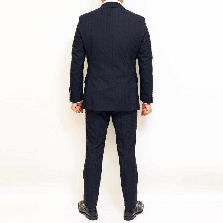 スーツ メンズ 2021 新作 春夏 POLO BRITISH COUNTRY SPIRIT ポロ ビーシーエス 濃紺ネイビー杢 ストライプ スリム型 (A/AB体) | POLO BCS | 05