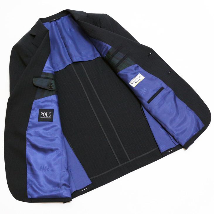 スーツ メンズ 2021 新作 春夏 POLO BRITISH COUNTRY SPIRIT ポロ ビーシーエス 濃紺ネイビー杢 ストライプ スリム型 (A/AB体) | POLO BCS | 07