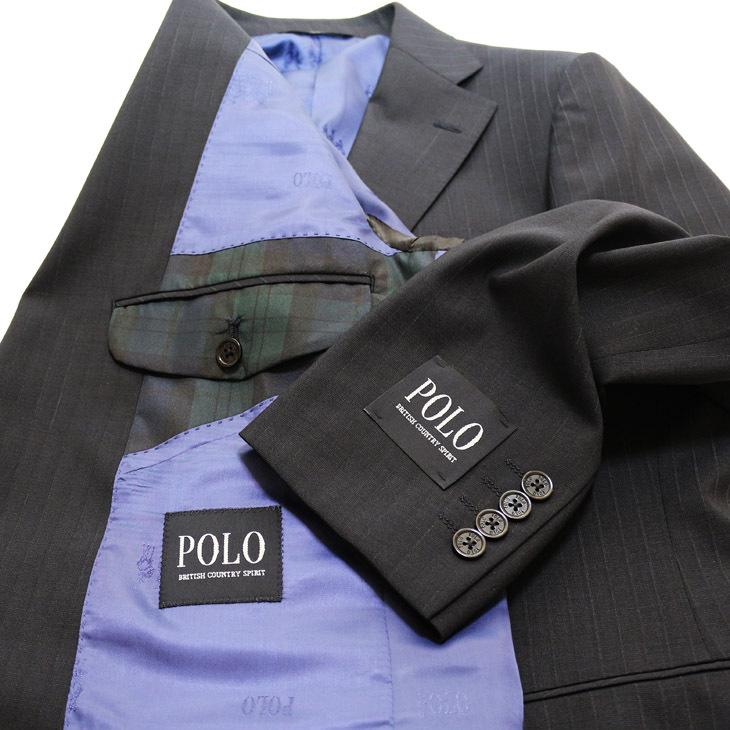 スーツ メンズ 2021 新作 春夏 POLO BRITISH COUNTRY SPIRIT ポロ ビーシーエス 濃紺ネイビー杢 ストライプ スリム型 (A/AB体) | POLO BCS | 08