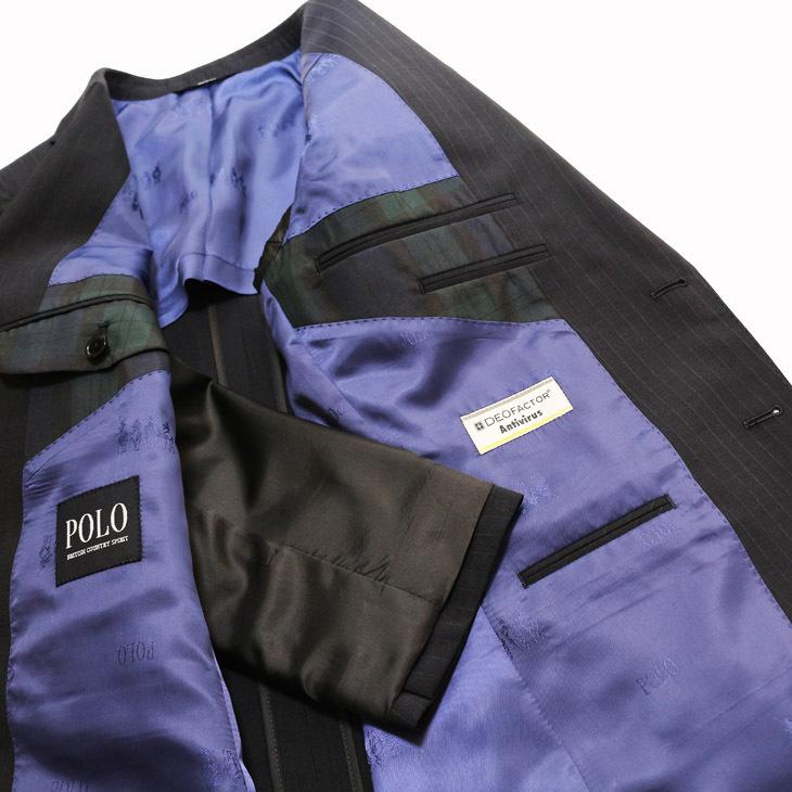 スーツ メンズ 2021 新作 春夏 POLO BRITISH COUNTRY SPIRIT ポロ ビーシーエス 濃紺ネイビー杢 ストライプ スリム型 (A/AB体) | POLO BCS | 09