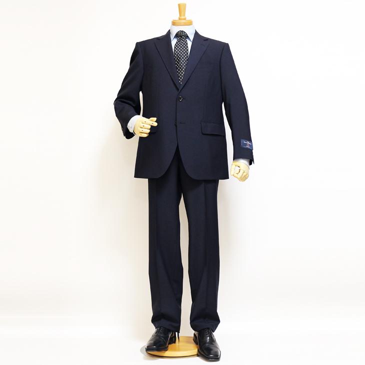 スーツ メンズ 新品 春夏 エルメネジルドゼニア 濃紺ネイビー無地 2つボタン ビジネス スーツ (AB/BB体) ゆったり型 J19-2B | ZEGNA | 01