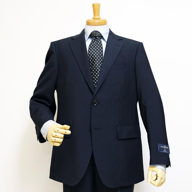 スーツ メンズ 新品 春夏 エルメネジルドゼニア 濃紺ネイビー無地 2つボタン ビジネス スーツ (AB/BB体) ゆったり型 J19-2B | ZEGNA | 02