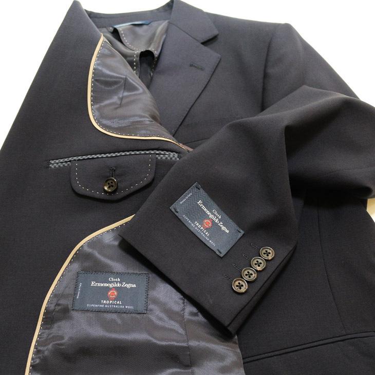 スーツ メンズ 新品 春夏 エルメネジルドゼニア 濃紺ネイビー無地 2つボタン ビジネス スーツ (AB/BB体) ゆったり型 J19-2B | ZEGNA | 06