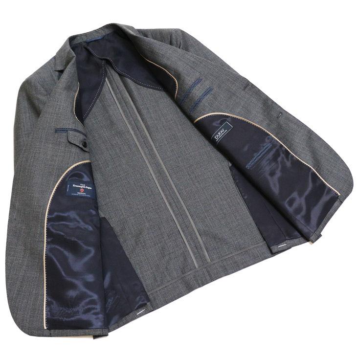 スーツ メンズ 2021 新作 春夏 エルメネジルドゼニア 灰グレー杢 千鳥格子 2つボタン ビジネス スーツ (AB体) ゆったり型 J19-2B | ZEGNA | 04