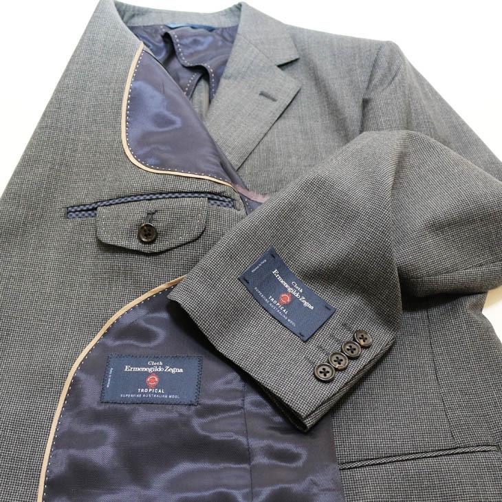 スーツ メンズ 2021 新作 春夏 エルメネジルドゼニア 灰グレー杢 千鳥格子 2つボタン ビジネス スーツ (AB体) ゆったり型 J19-2B | ZEGNA | 06