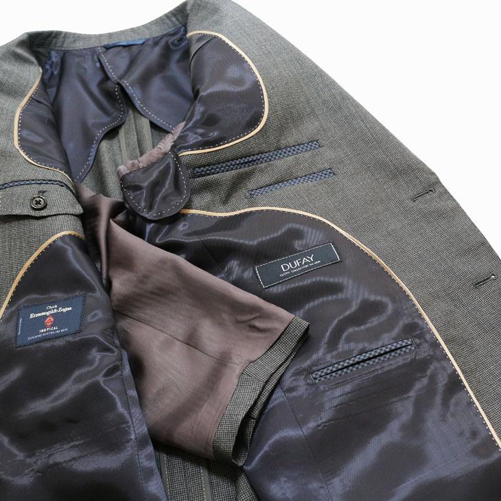 スーツ メンズ 2021 新作 春夏 エルメネジルドゼニア 灰グレー杢 千鳥格子 2つボタン ビジネス スーツ (AB体) ゆったり型 J19-2B | ZEGNA | 07