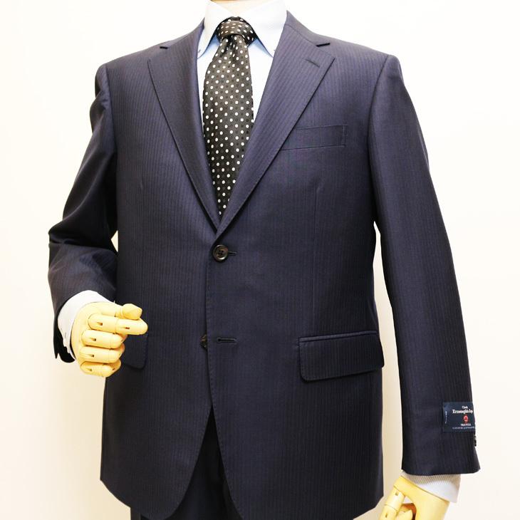 スーツ メンズ 新品 春夏 エルメネジルドゼニア 濃紺ネイビーストライプ 2つボタン ビジネス スーツ (AB/BB体) ゆったり型 J19-2B | ZEGNA | 03