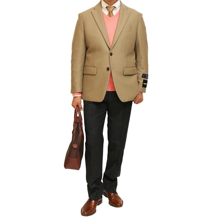 ジャケット テーラード ブレザー 2021-22新作 秋冬 新品 renoma レノマ パリス キャメル色 ストレッチ ニット素材 ジャケット (AB体) やや細め | renoma | 01