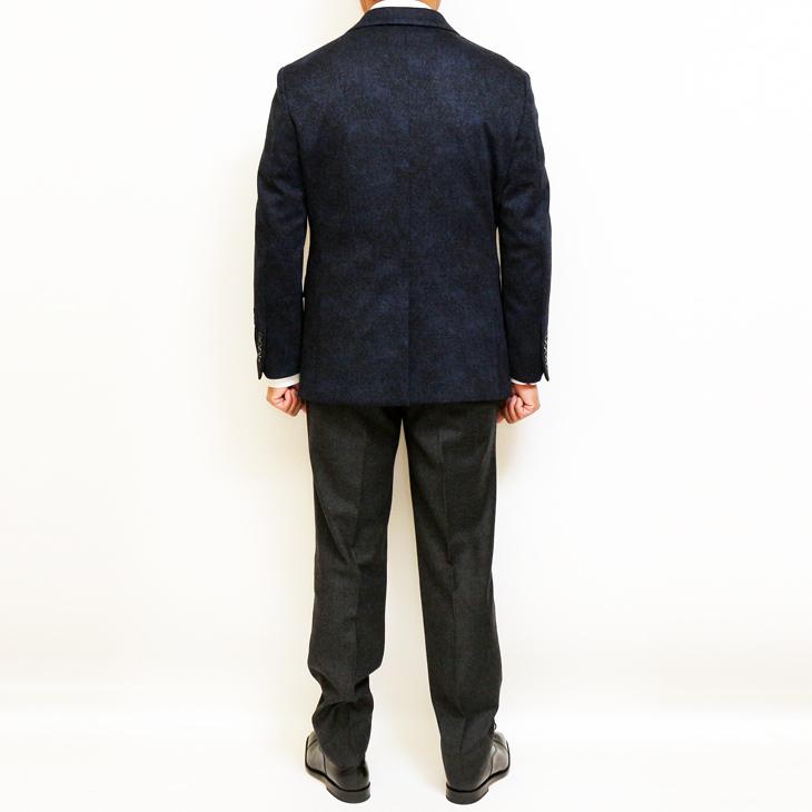 ジャケット テーラード ブレザー 2021-22新作 秋冬 新品 renoma レノマ パリス 濃紺ネイビー杢 石目調 ストレッチ ニット素材 ジャケット (AB体) やや細め | renoma | 05