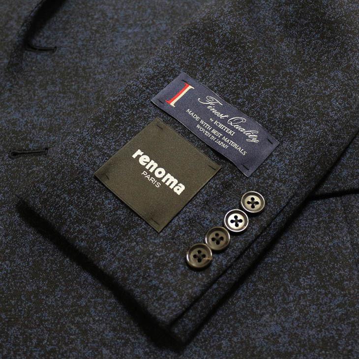 ジャケット テーラード ブレザー 2021-22新作 秋冬 新品 renoma レノマ パリス 濃紺ネイビー杢 石目調 ストレッチ ニット素材 ジャケット (AB体) やや細め | renoma | 08